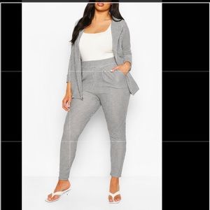 Plus Gingham Two Piece Set